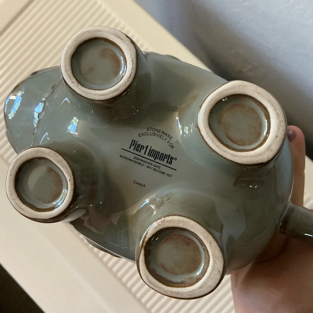 Pier 1 Imports Elephant Ceramic Teapot - Gray and Brown